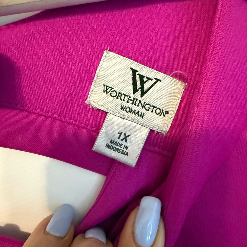 Worthington Fuchsia Sleeveless Blouse - Picture 3 of 3